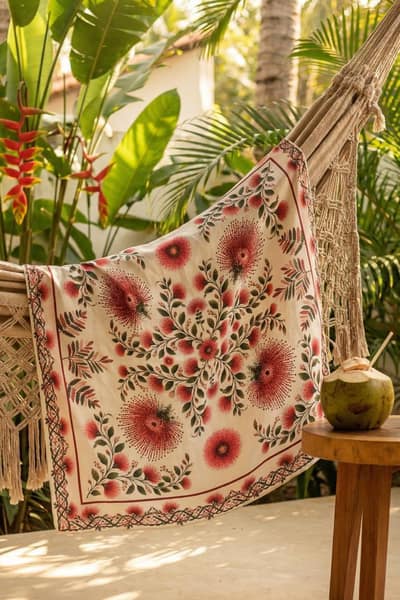 Manta Flor de Sertão Vermelha