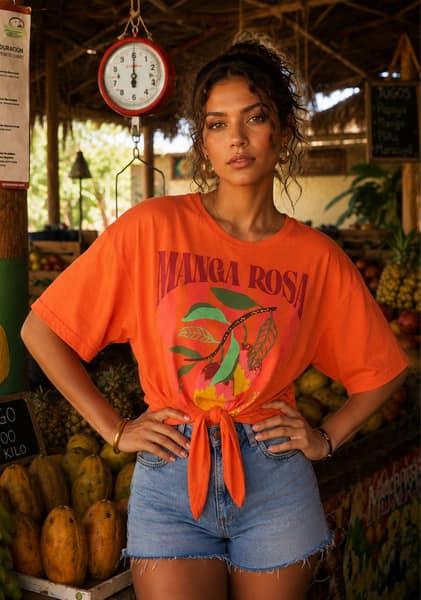 T-shirt Manga Rosa