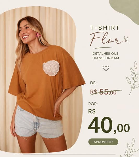T-shirt Flor Terracota