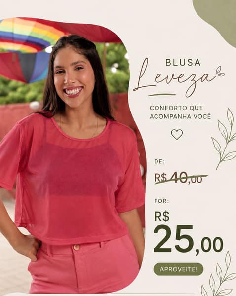 Blusa Leveza Framboesa