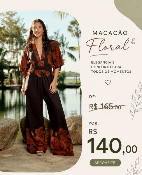 Macacão Pantalona Rosa-Ferrugem