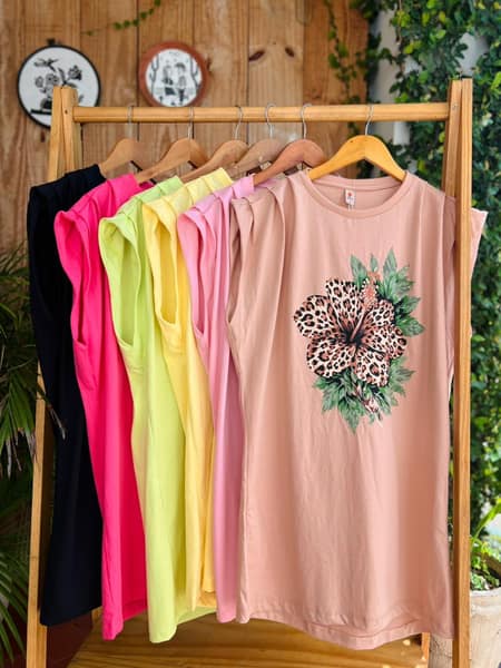 T-shirt Dress Hibisco Onça