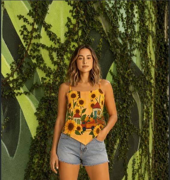 Cropped Colheita de Girassol
