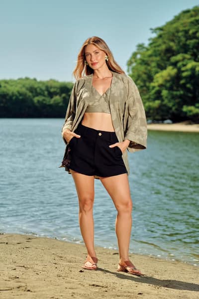 Conjunto Top + Kimono 