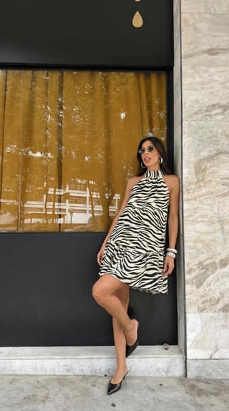 Vestido Zebra Trapézio